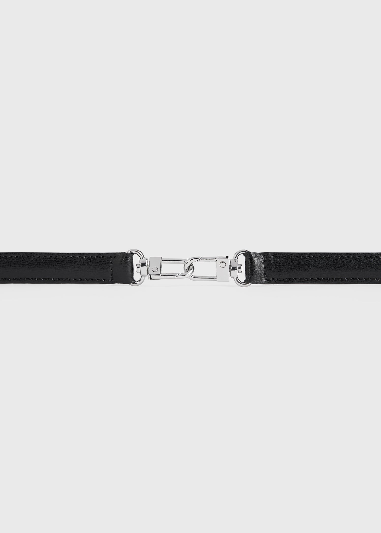 Double clasp leather belt black - 5