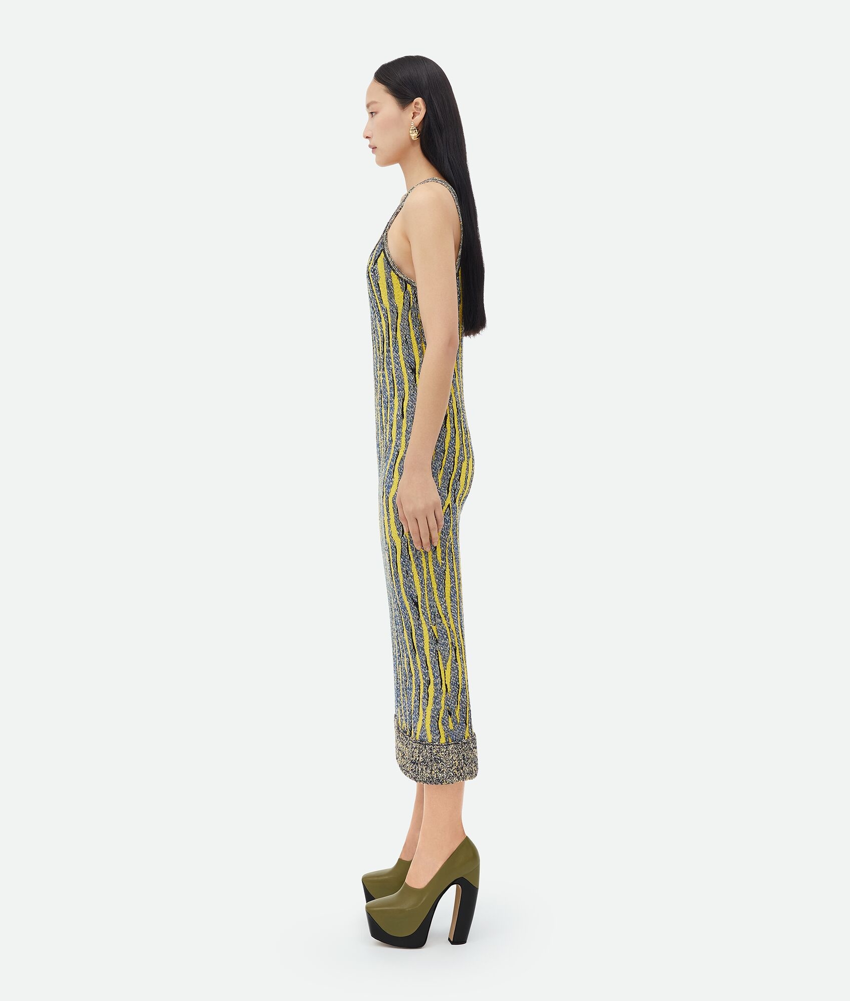 Slim Fit Viscose Jacquard Midi Dress - 2