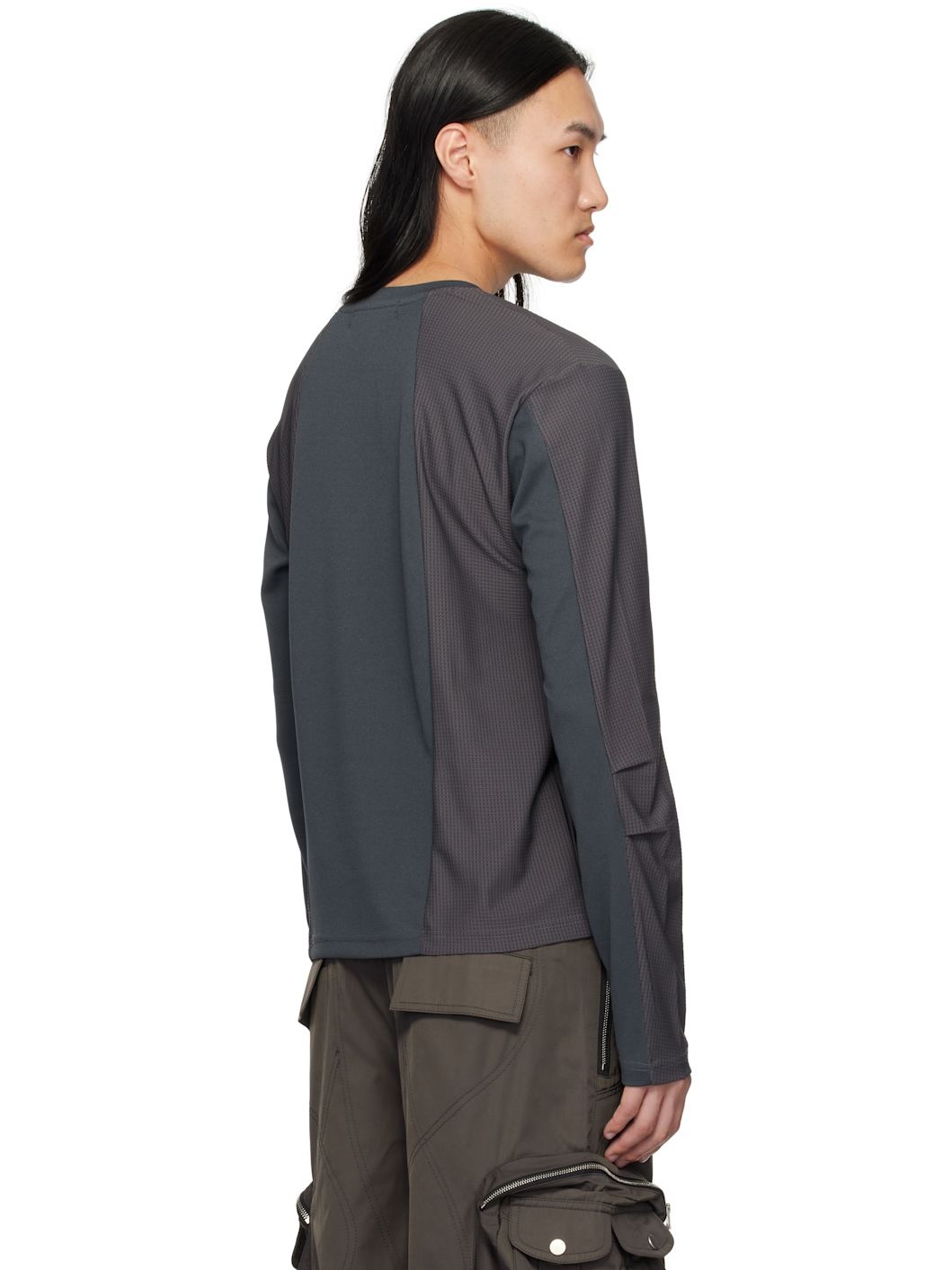 Gray Diffraction Knit Longsleeve T-shirt - 3
