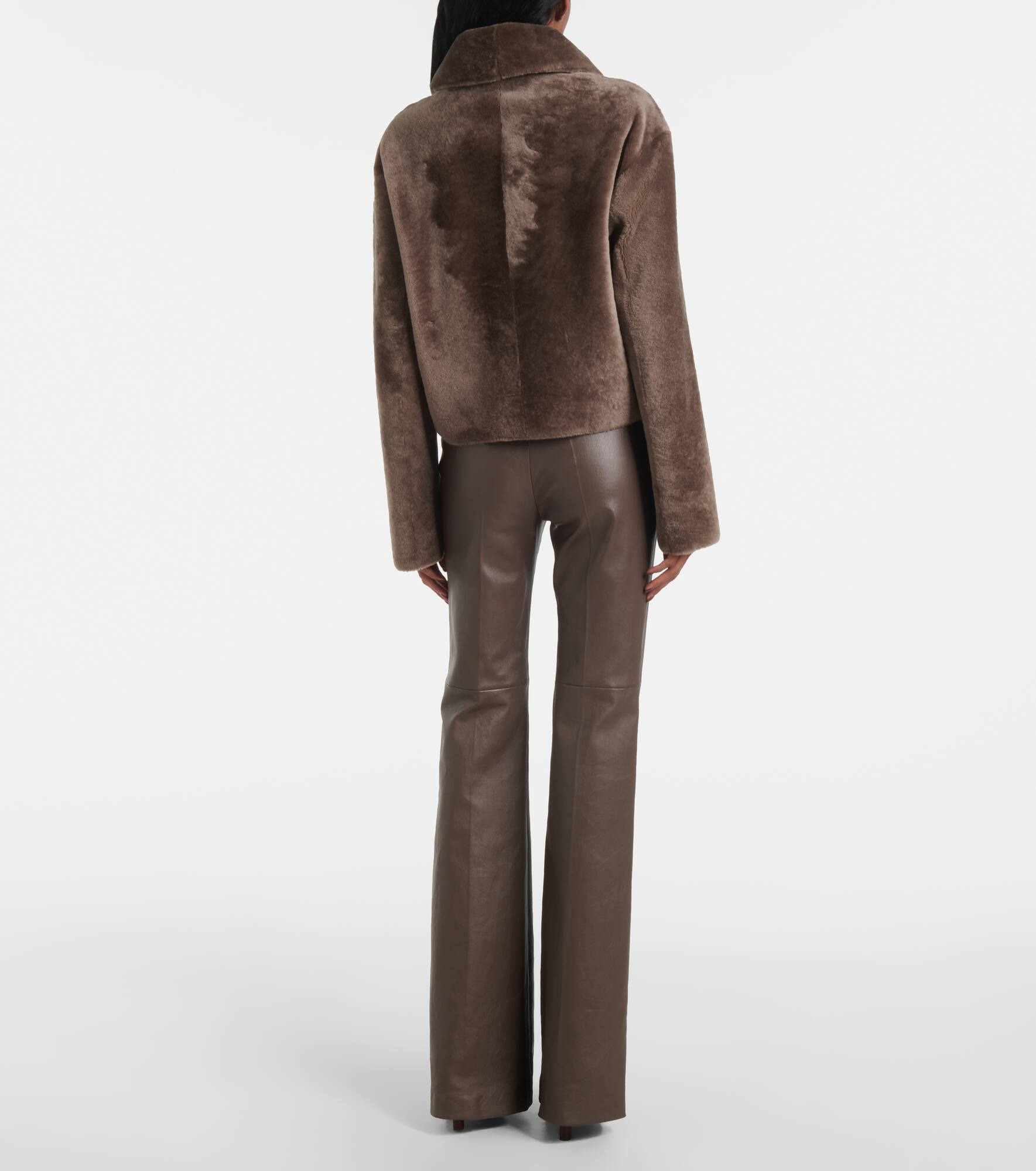 Reversible shearling and leather jacket - 3