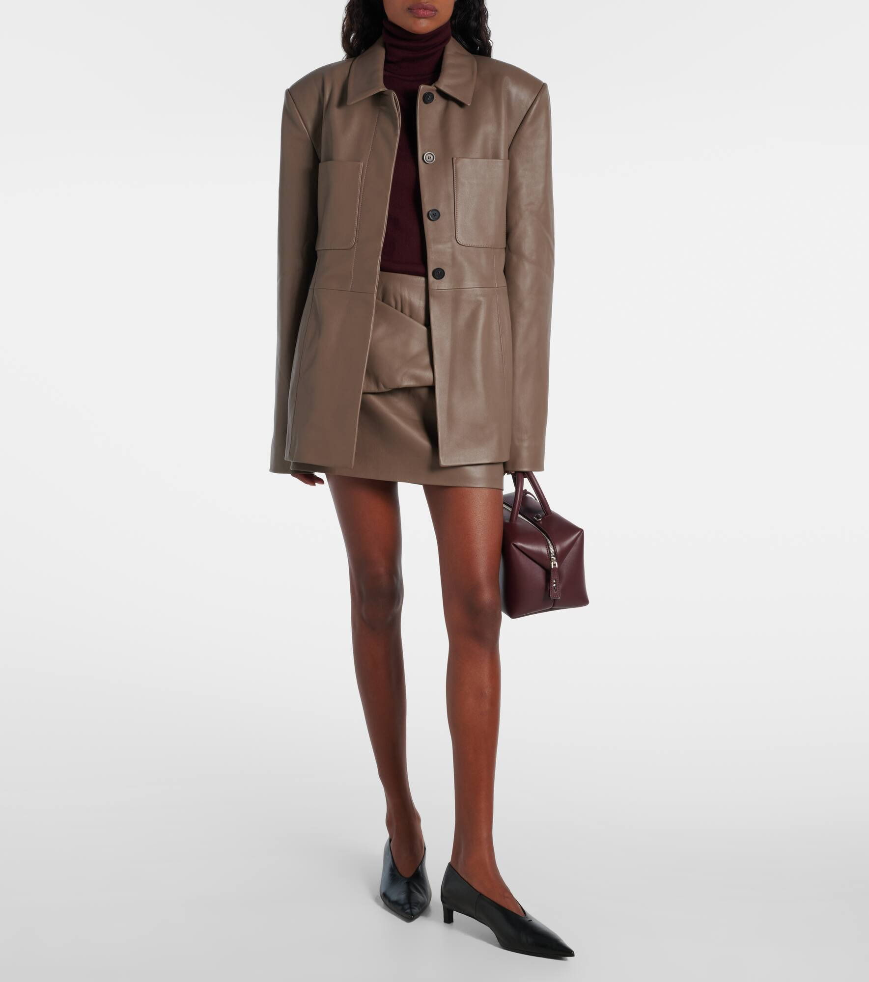 Liss pleated leather miniskirt - 2