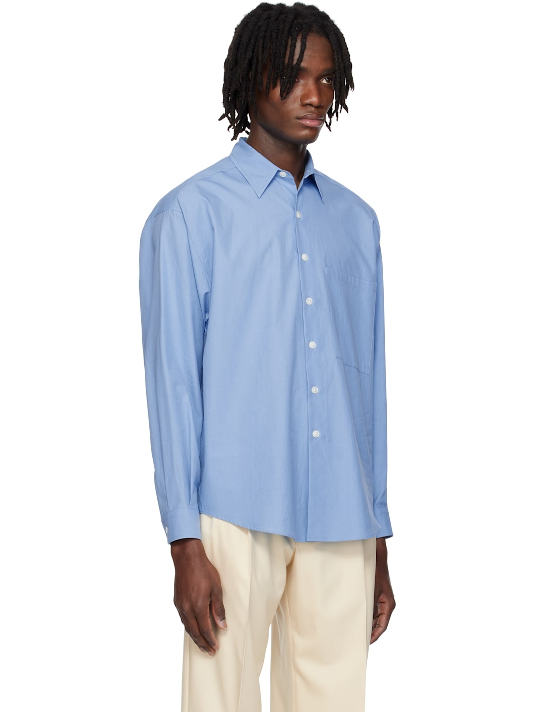 Blue Washed Finx Twill Big Shirt - 2