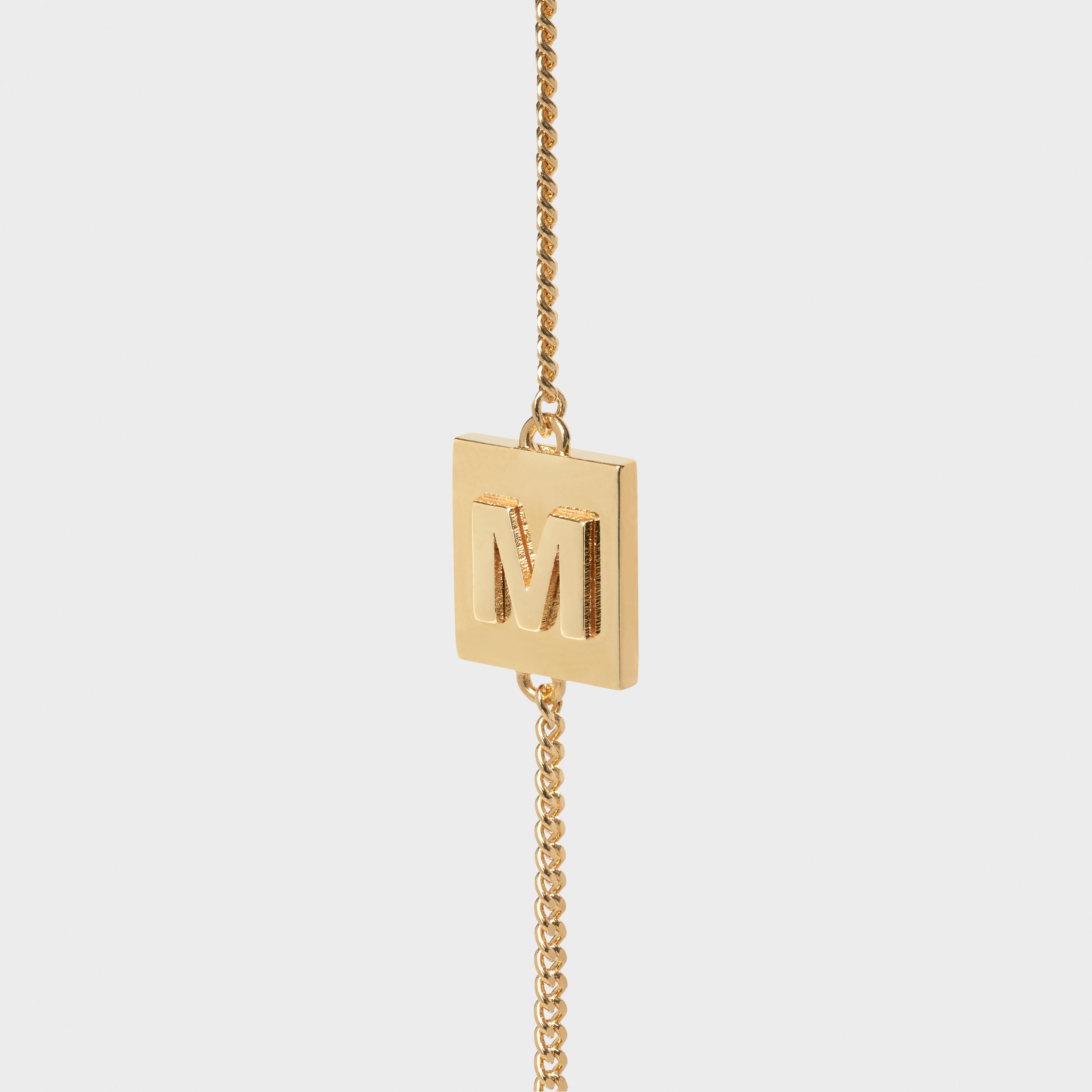 Alphabet M Bracelet in Brass - 1