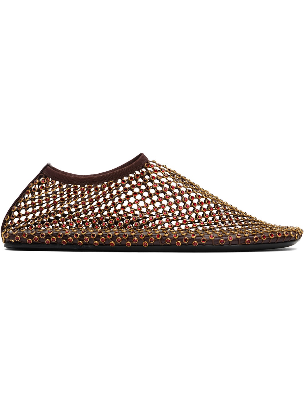 Brown Minette Crystal Ballerina Flats - 1