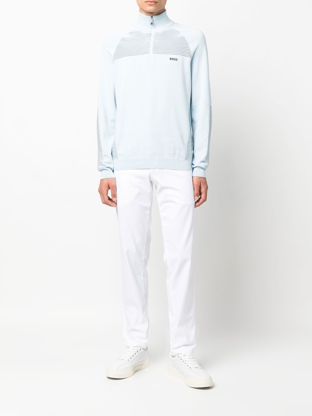 striped half-zip jumper - 2