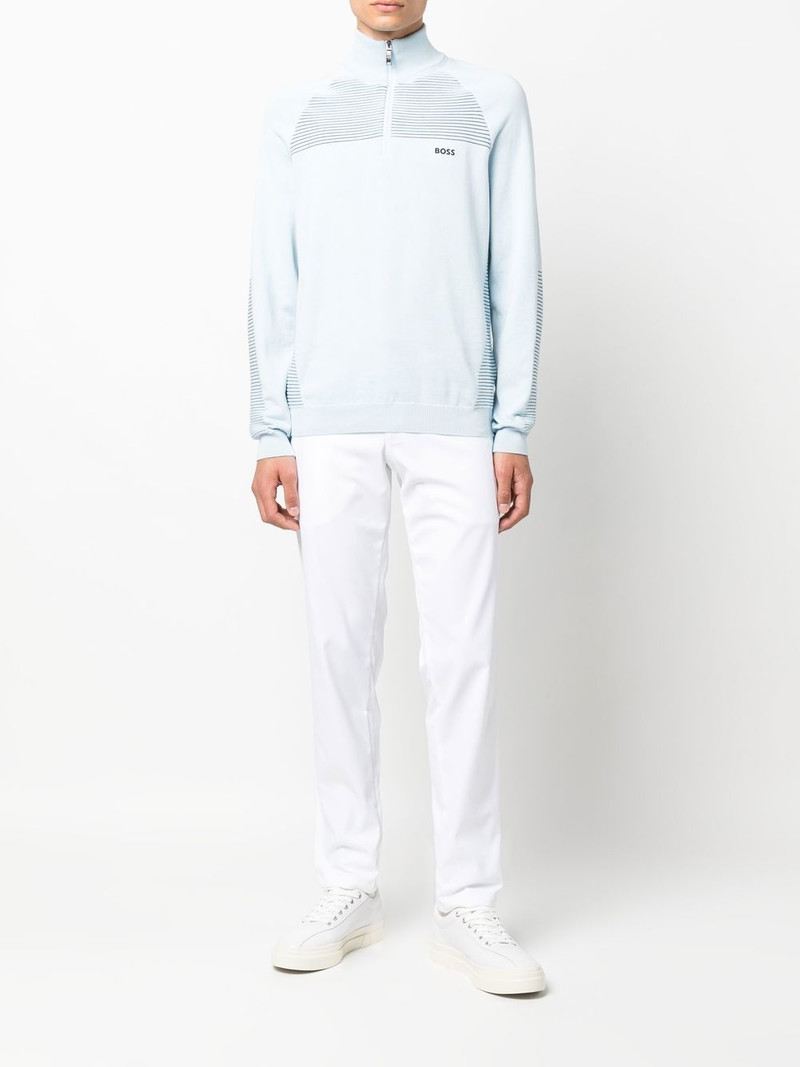 BOSS striped half-zip jumper outlook