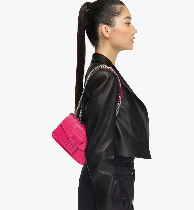 MCM Travia Quilted Shoulder Bag in Crushed Leather outlook