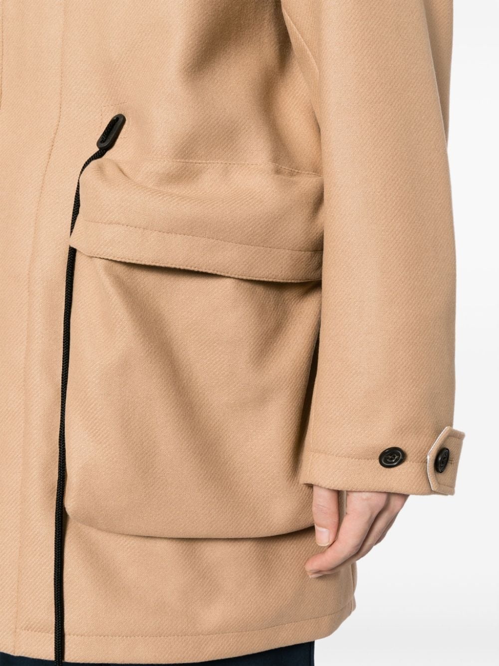 hooded wool-blend coat - 5