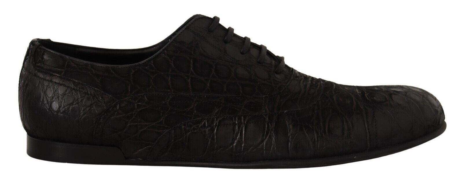 Dolce & Gabbana Black Caiman Leather Mens Oxford Shoes - 1