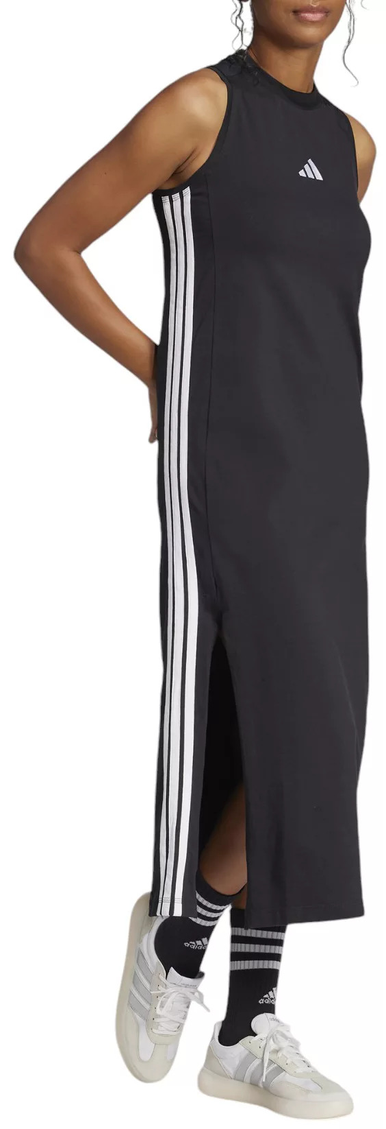 adidas Women's Essentials 3-Stripes Long Racerback Sportswear Dress - 1