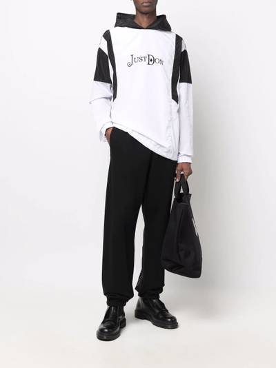 Just Don logo-embroidered two-tone hoodie outlook