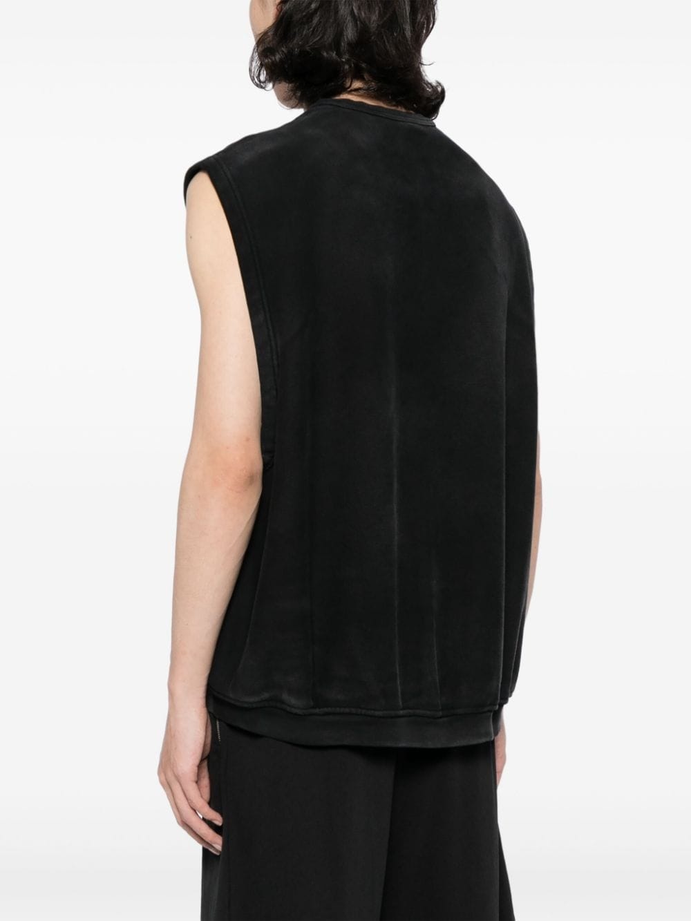 logo-print sleeveless cotton jumper - 5