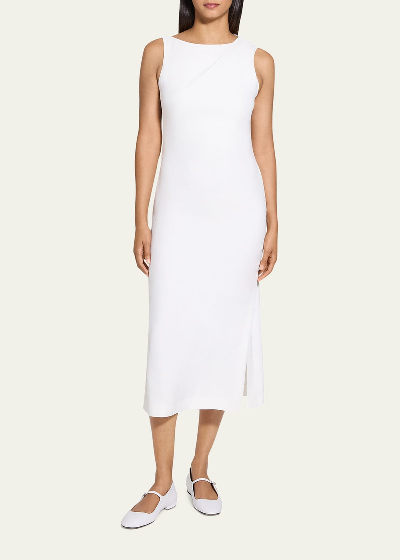 Theory Asymmetric Draped Midi Dress outlook