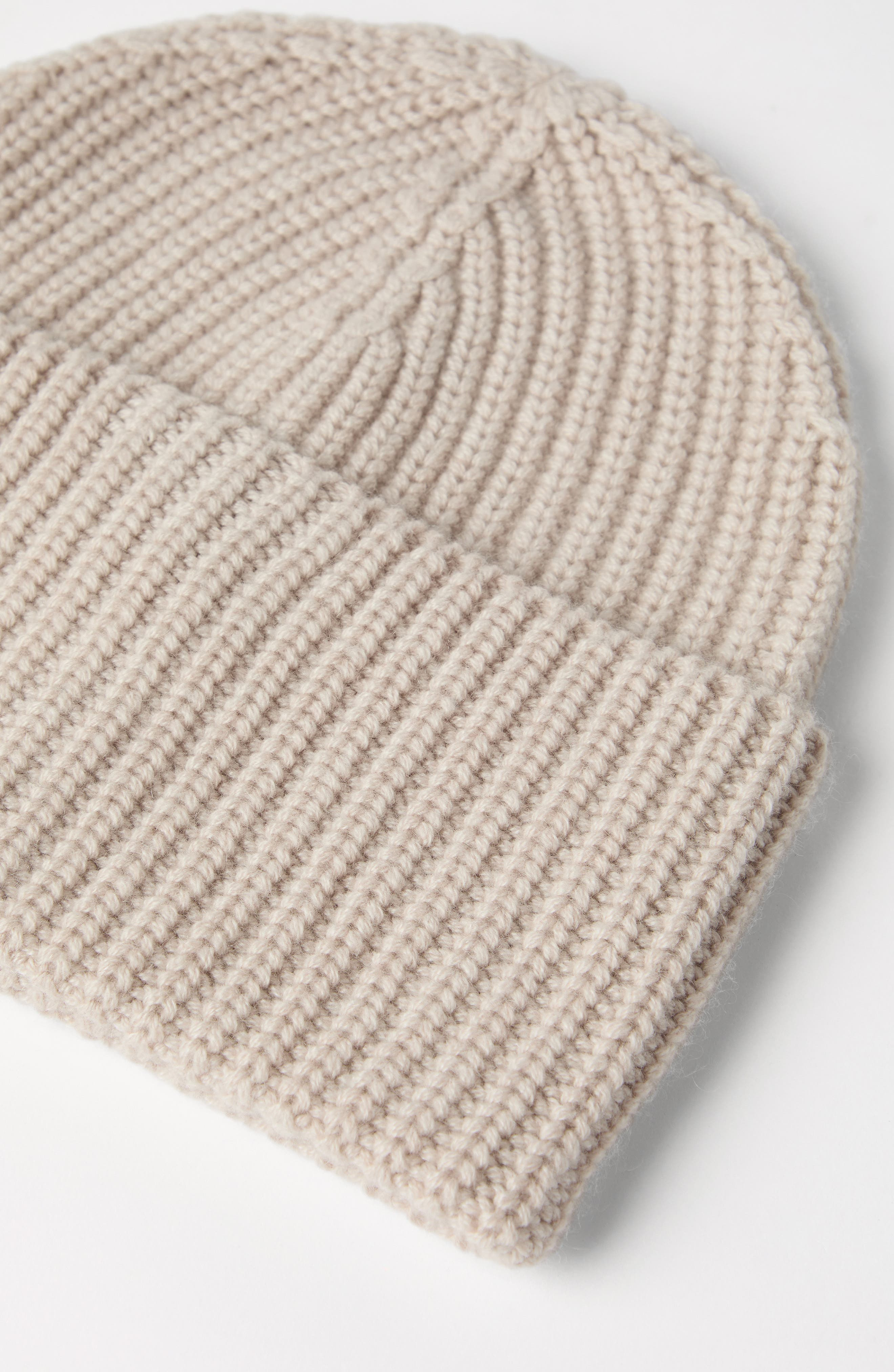 Brunello Cucinelli Cashmere rib knit beanie in Beige at Nordstrom - 3