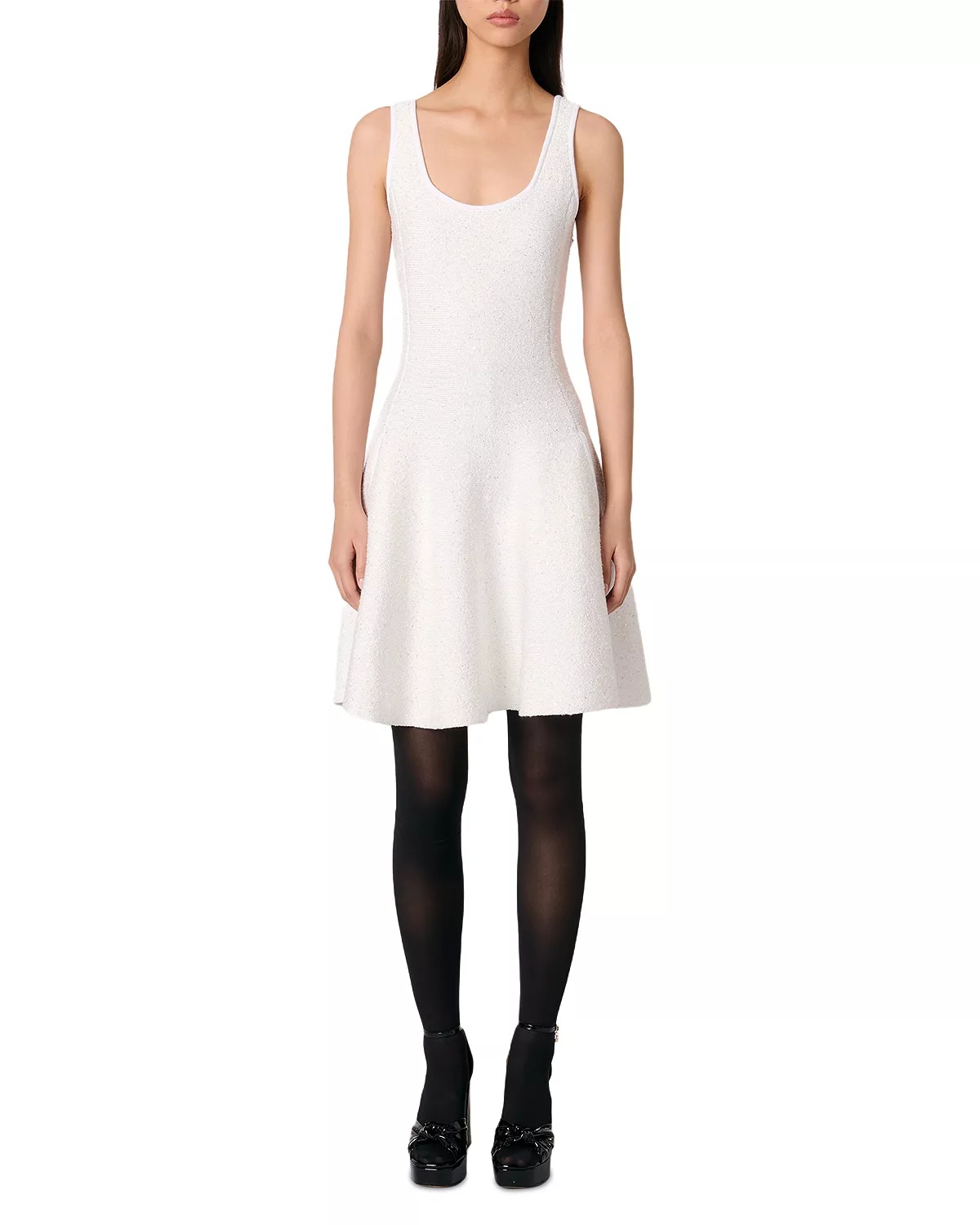 Sequin Embellished Knit Short Dress - 7