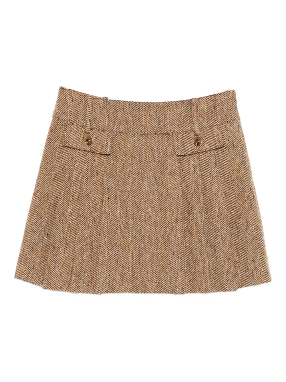 herringbone mini skirt - 1