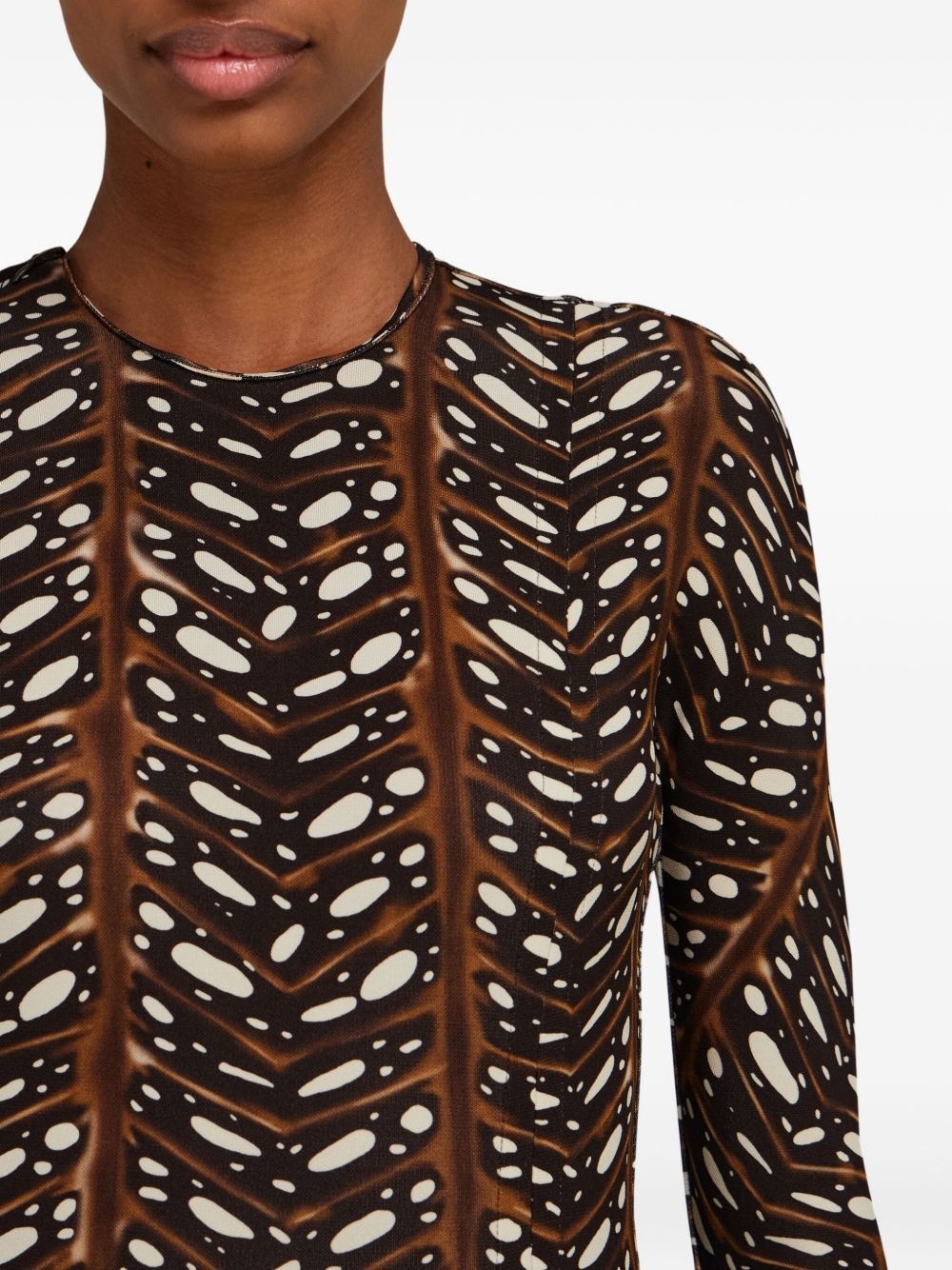 leaf-print maxi dress - 4