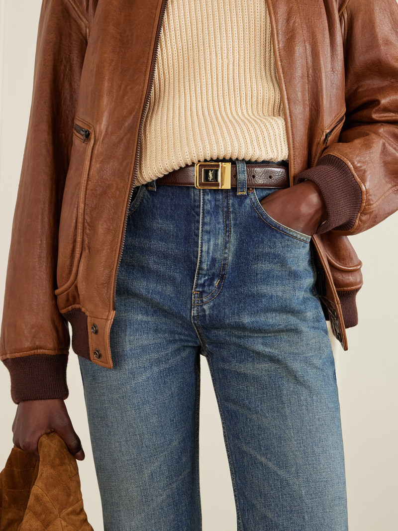SAINT LAURENT La 66 Leather Belt outlook