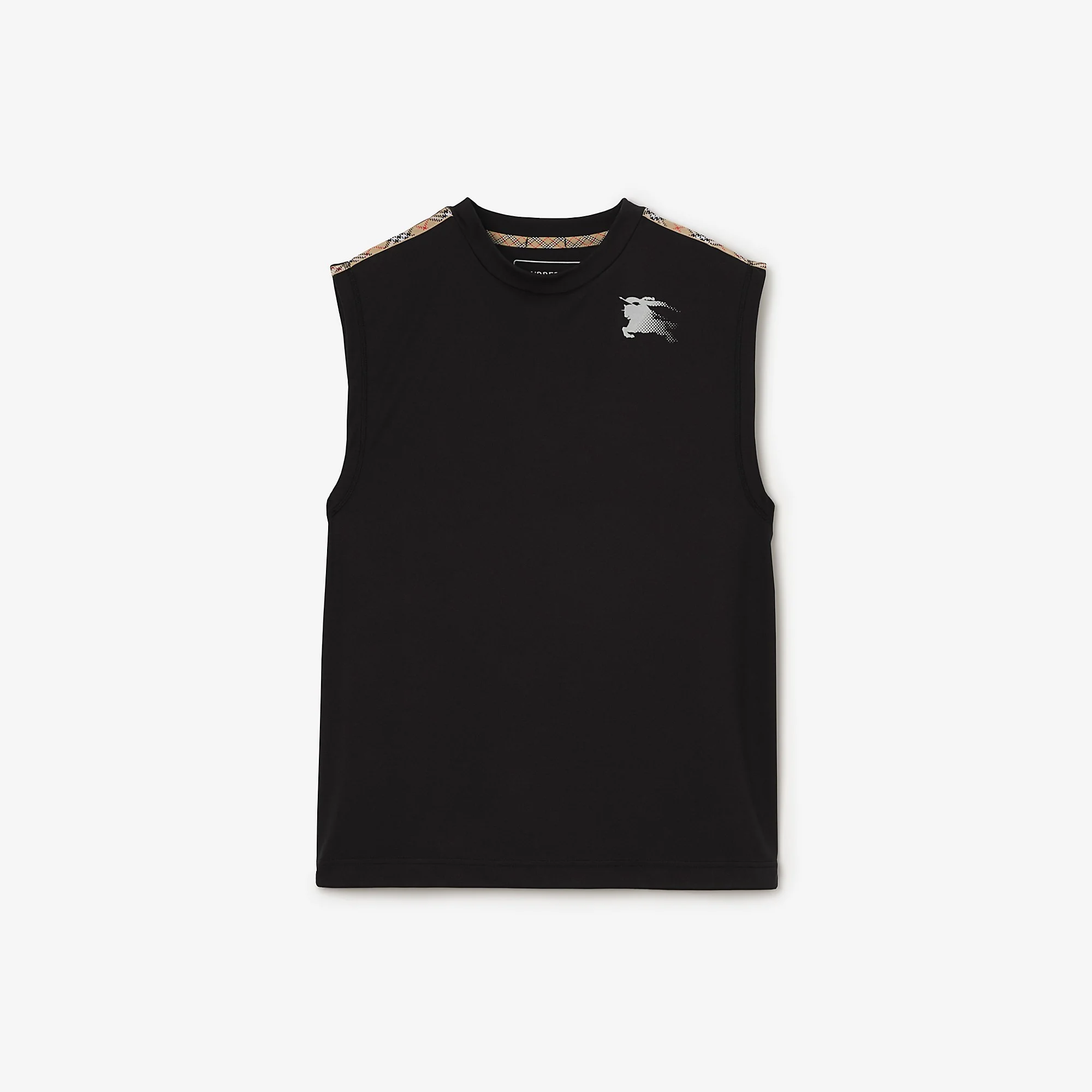 Check Trim Jersey Tank Top - 1