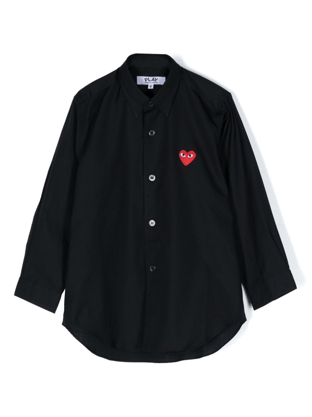 heart-embroidered cotton shirt - 1