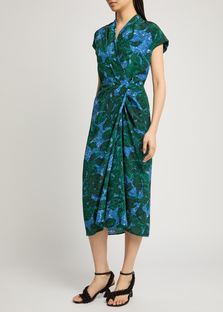 Dries Van Noten Dilian Printed Silk Midi Dress - 2