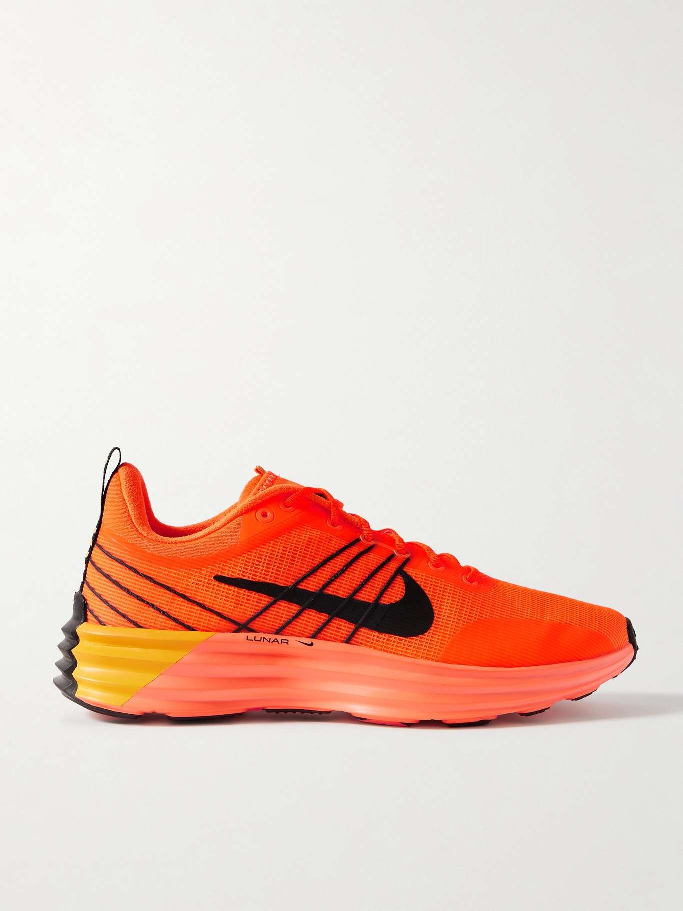 Lunar Roam rubber-trimmed neon mesh sneakers - 1