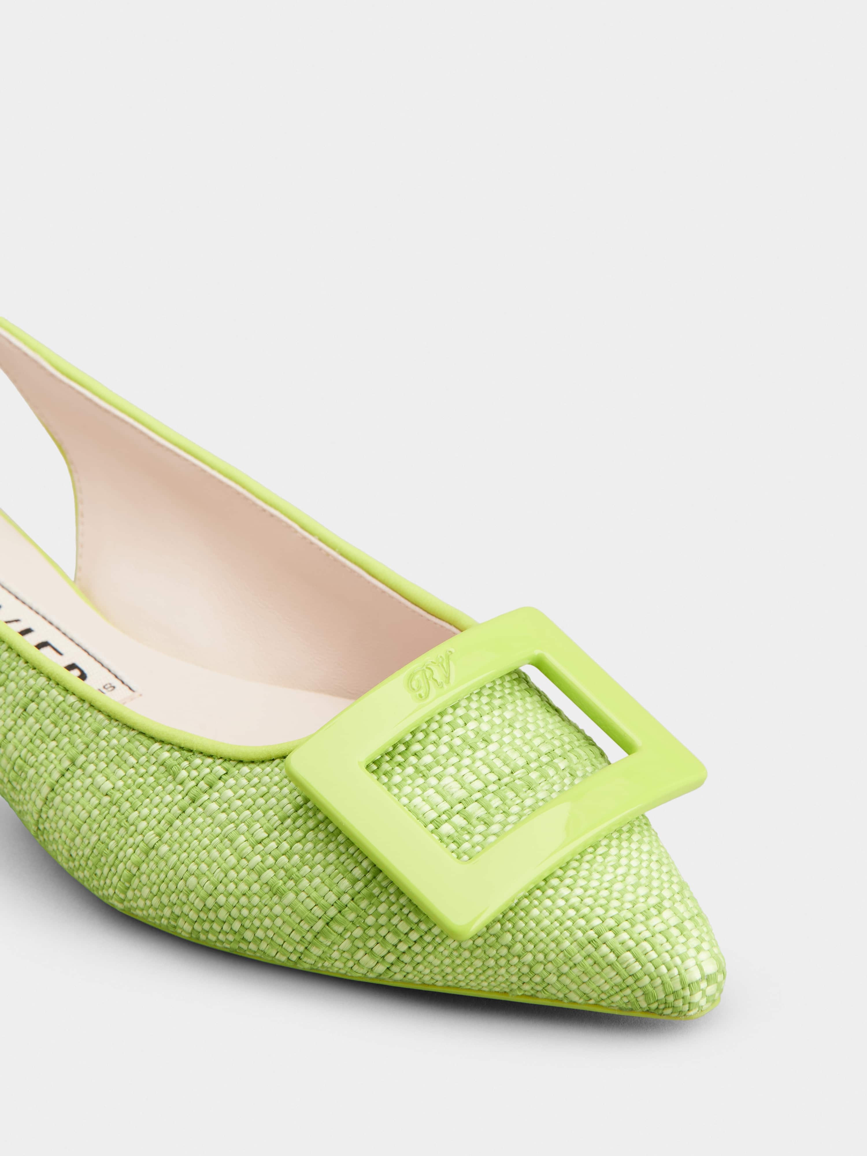 Gommettine Lacuqered Buckle Slingback Piping Ballerinas in Fabric - 3