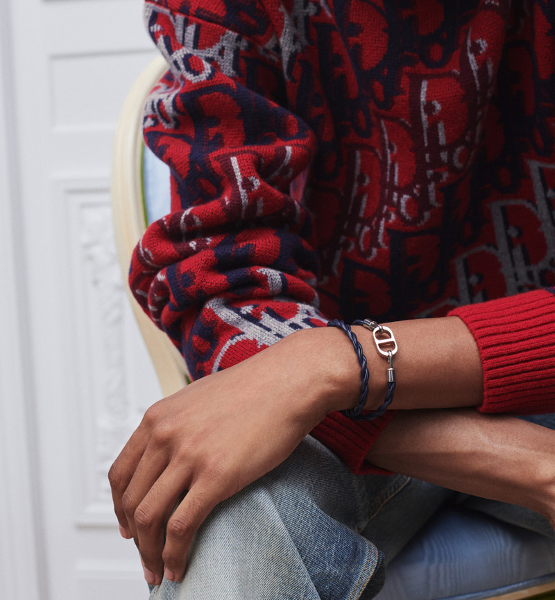 Dior CD Icon Woven Leather Double Bracelet outlook