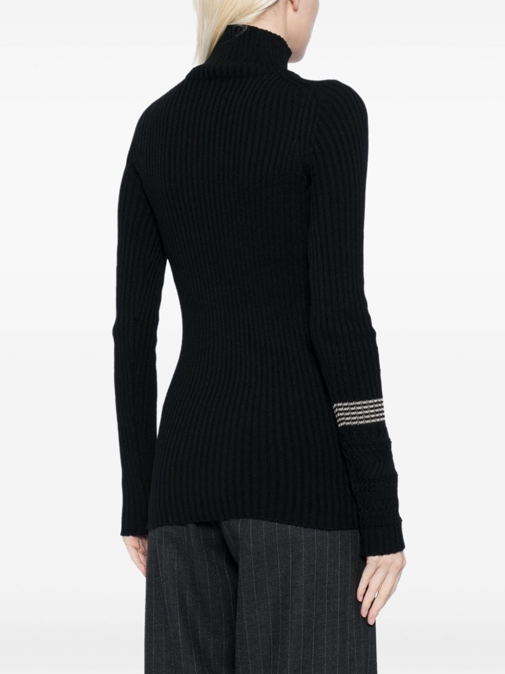 high-neck ribbed-knit top - 4