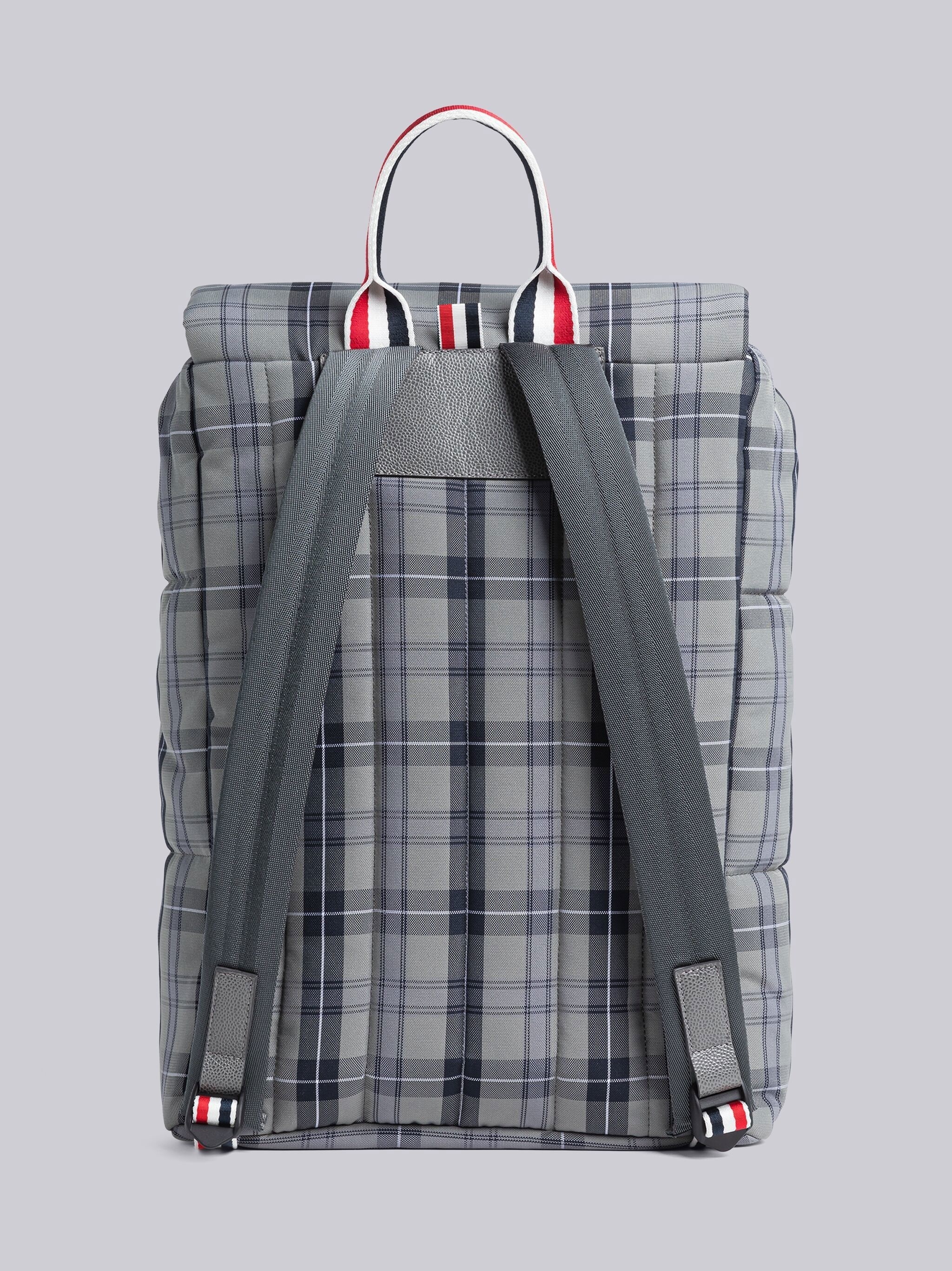 Tartan Nylon Canvas Puffer Backpack - 4