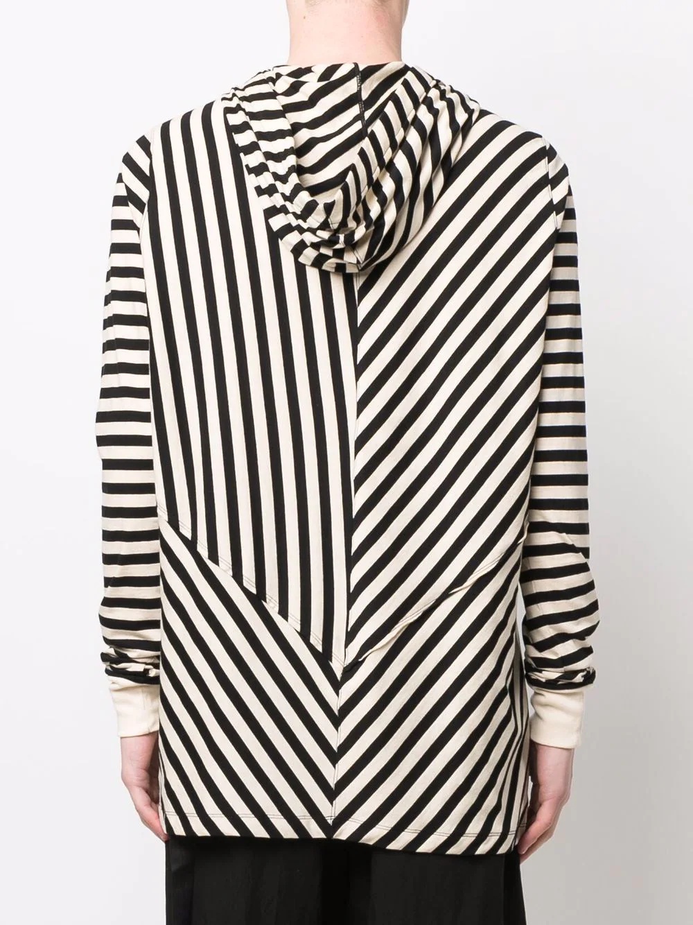 two-tone striped hoodie - 4