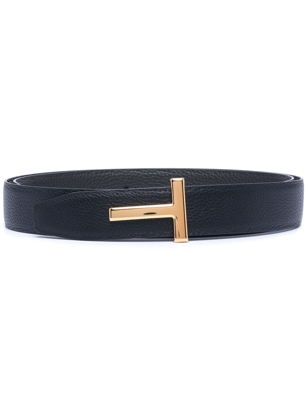 calf leather T-buckle belt - 1