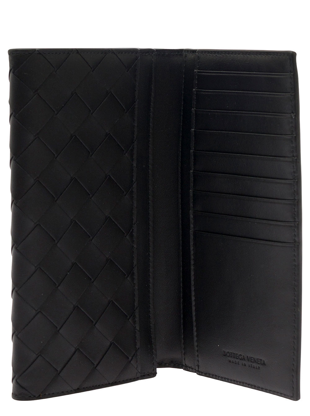 Bottega Veneta Men Black Card-Holder With Intreccio Motif In Leather Man - 5