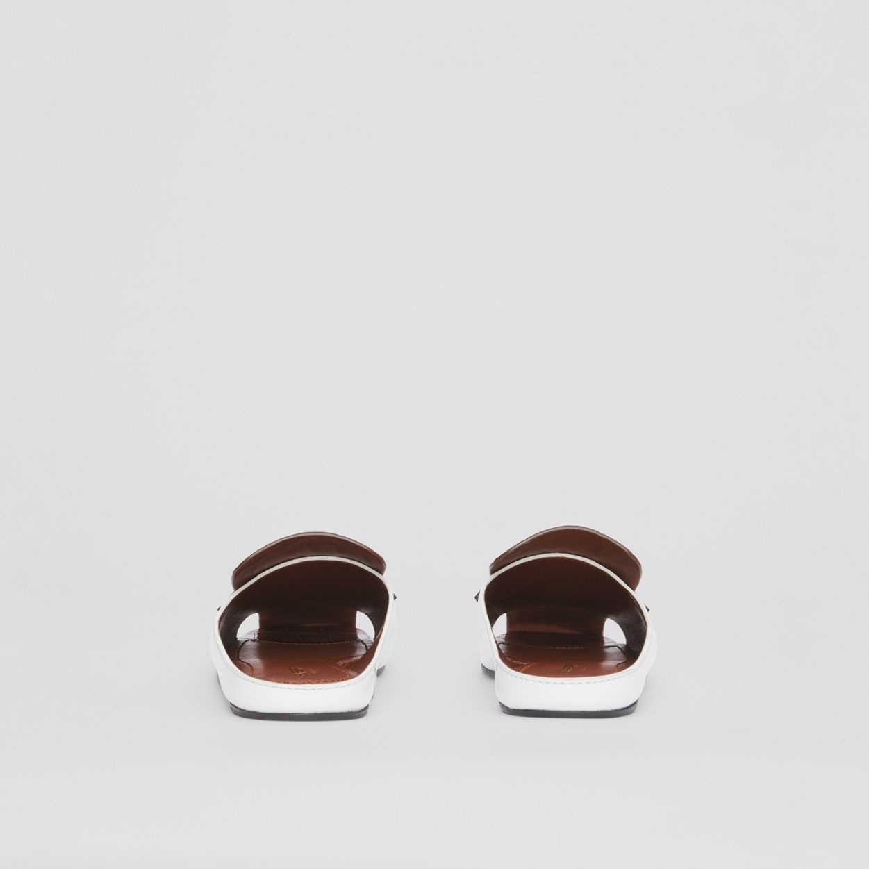 Tri-tone Loafer Detail Leather Mules - 6