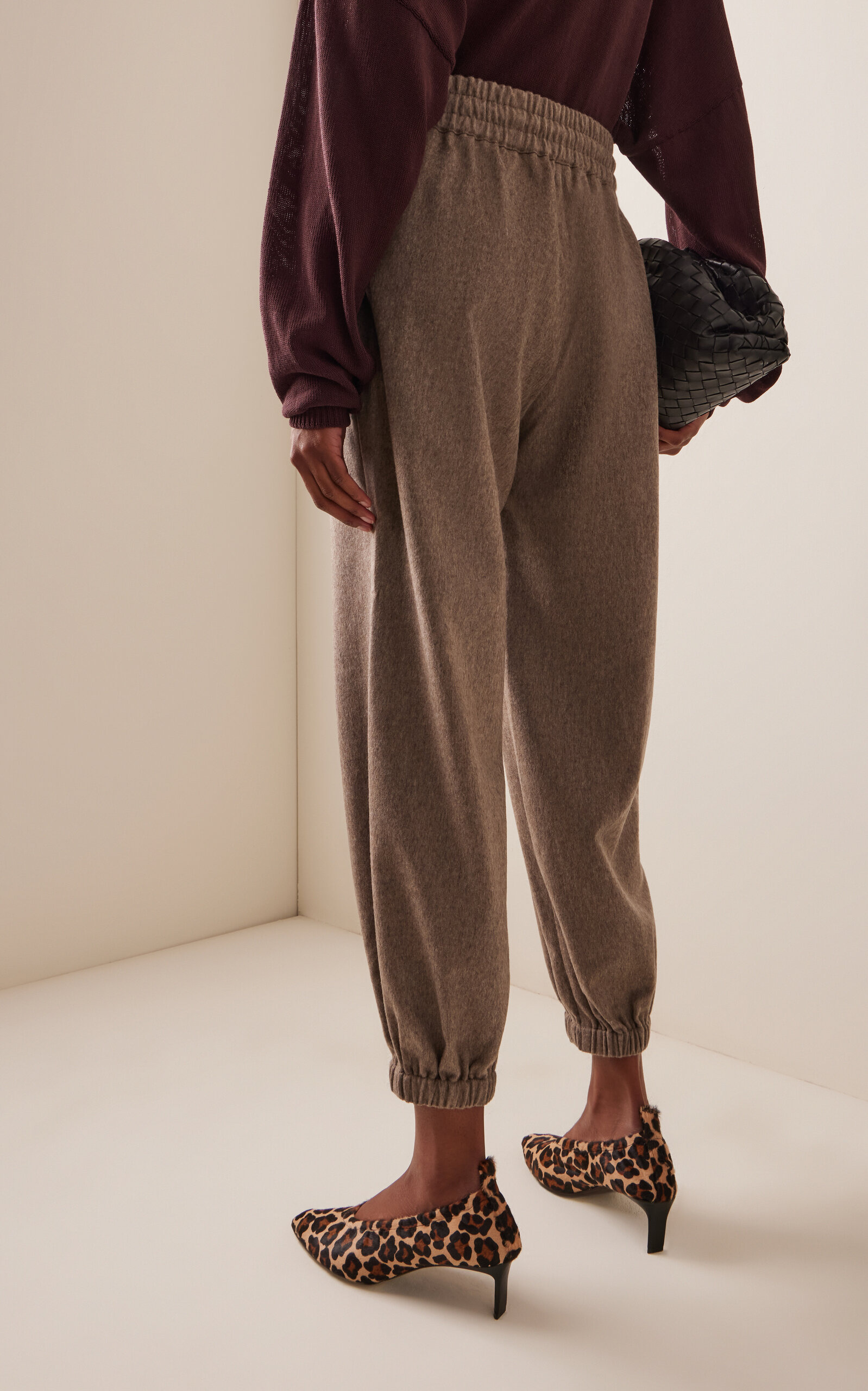 Flannel Wool-Cashmere Joggers taupe - 4