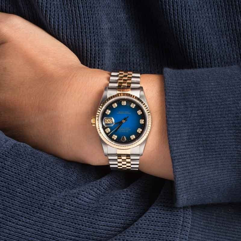 Rolex Datejust 36 16233 Blue Vignette Diamond Dial - 5
