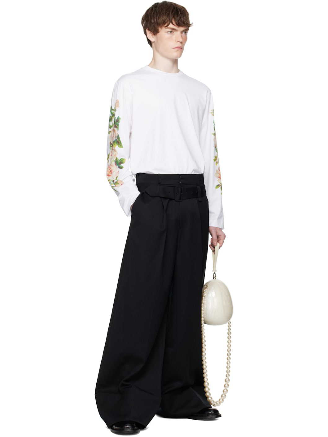 White Rose Bouquet Long Sleeve T-shirt - 5