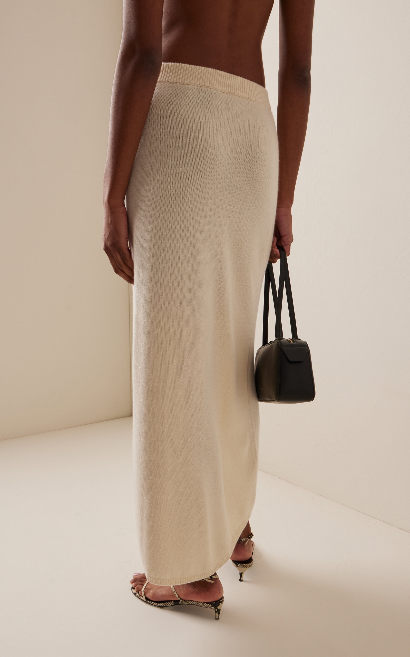 Nellie Knit Cashmere Maxi skirt ivory - 4