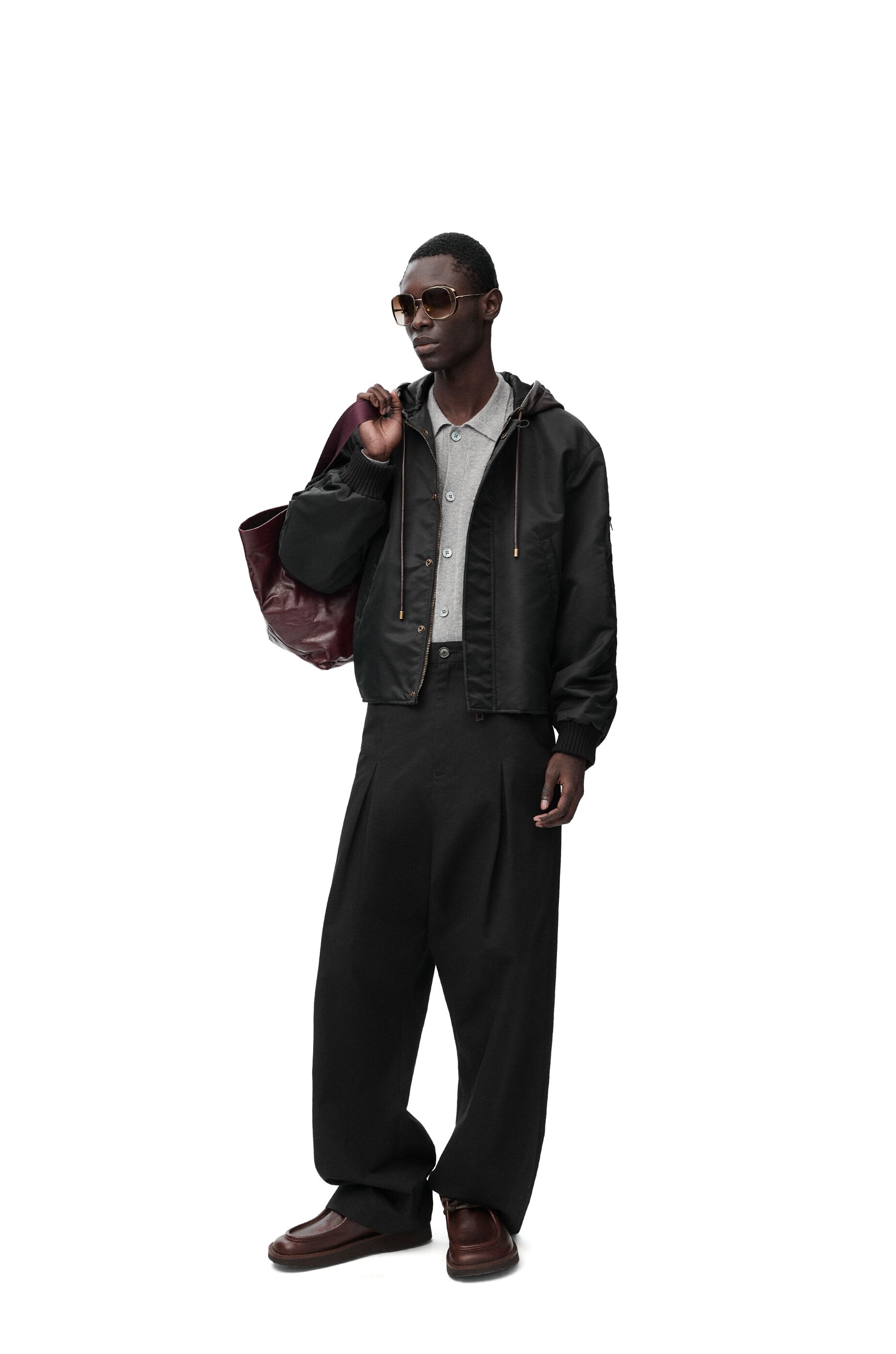Hooded bomber jacket in nylon - 2