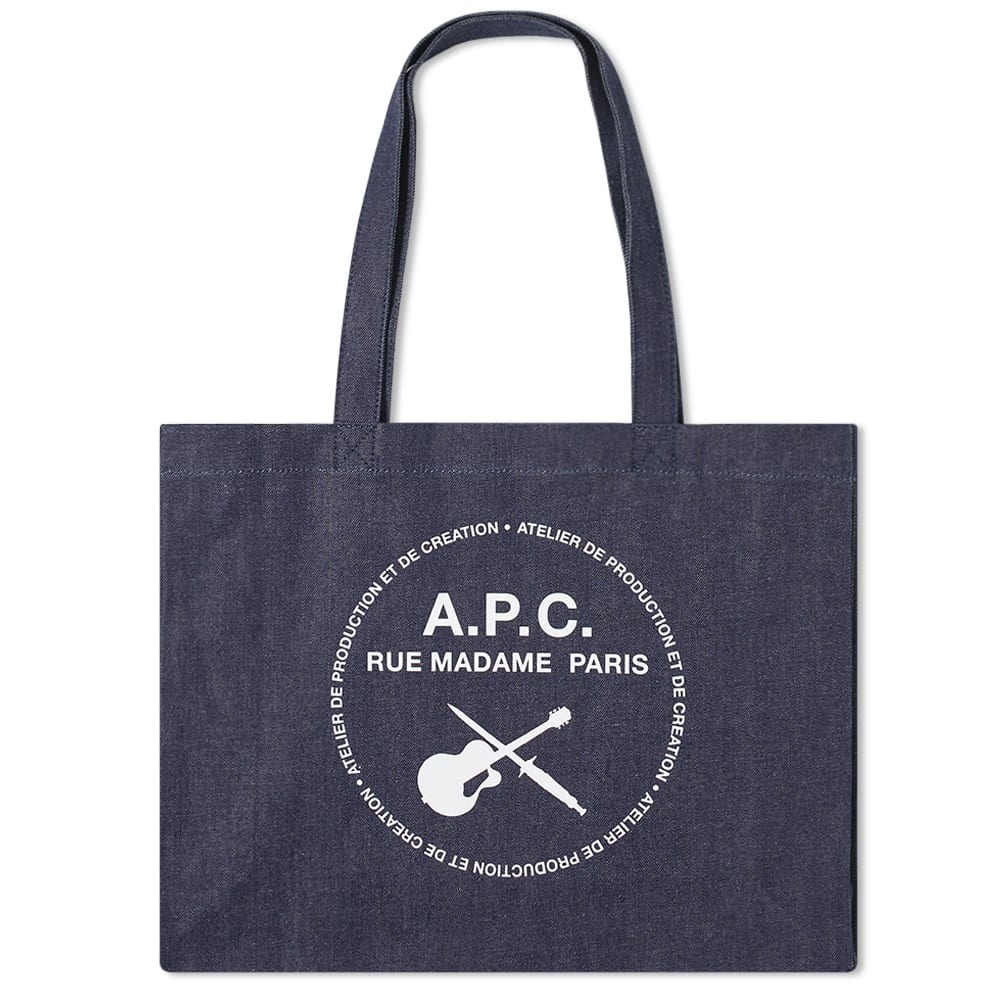 A.P.C. Guitar Logo Denim Shopping Bag - 1