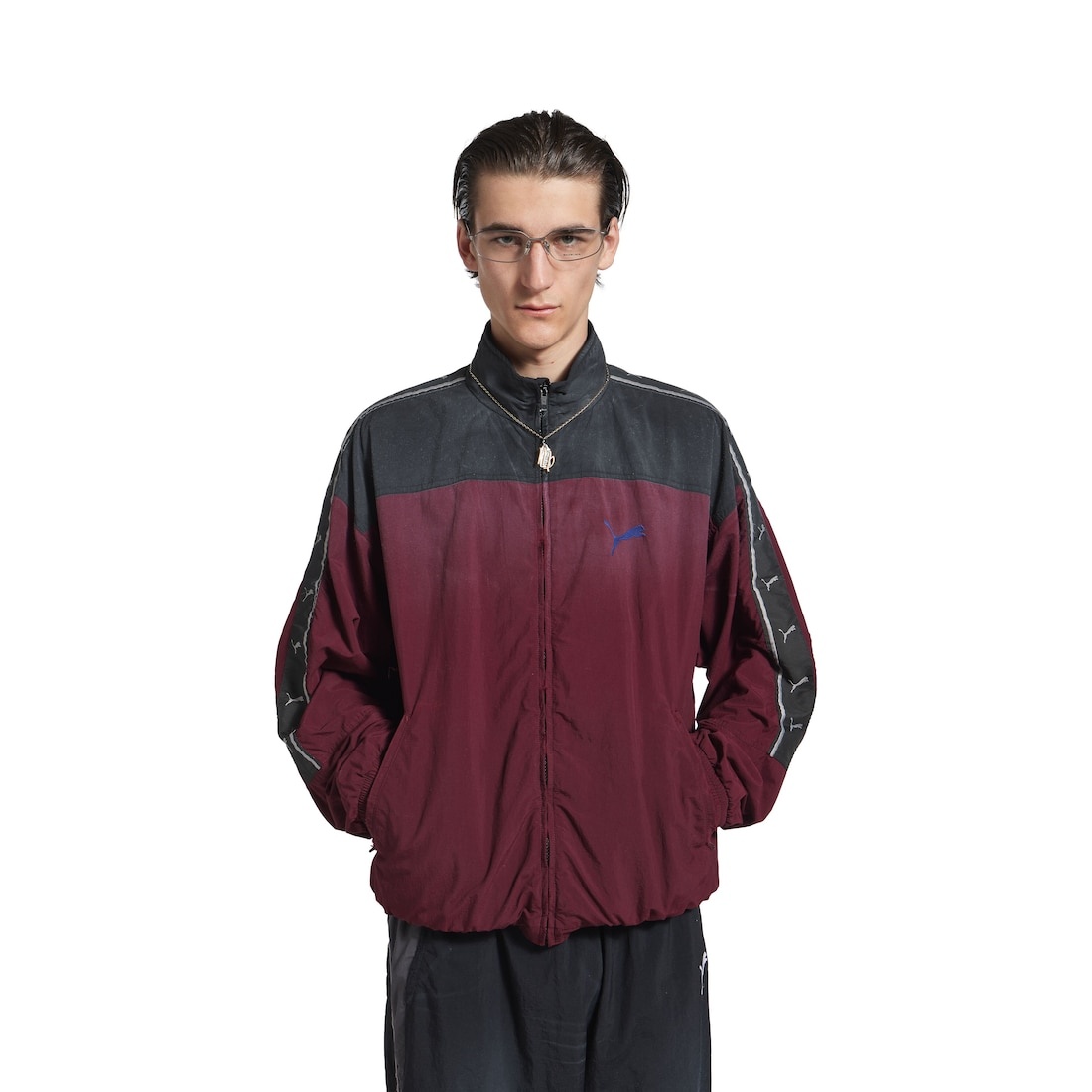 Balenciaga I Puma Tracksuit Jacket in Burgundy - 5