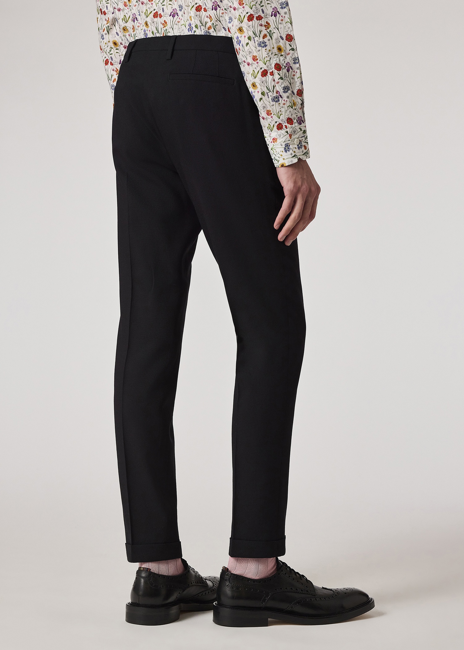 Slim-Fit Black Two-Ply Merino Wool Trousers - 5