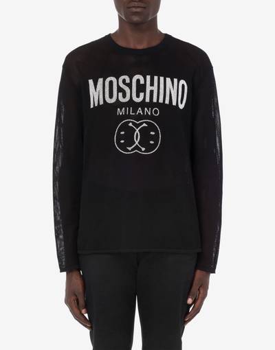 Moschino DOUBLE SMILEY® LOGO MESH PULLOVER outlook