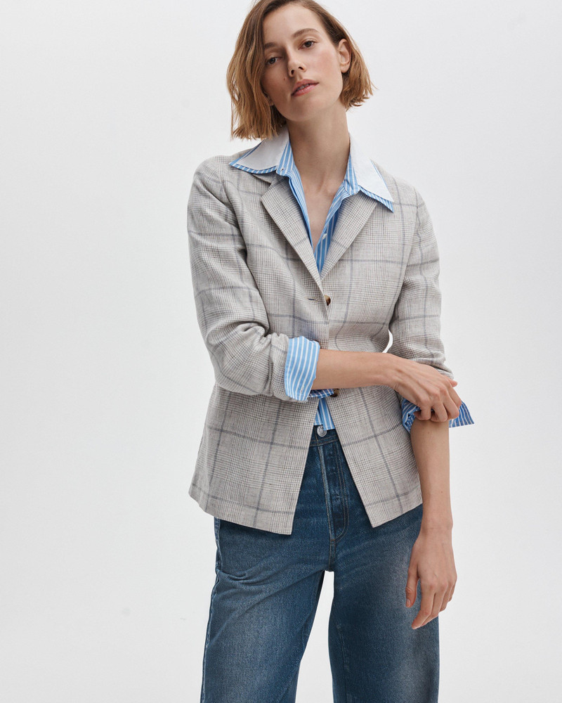 Chappell Plaid Linen Blazer 2