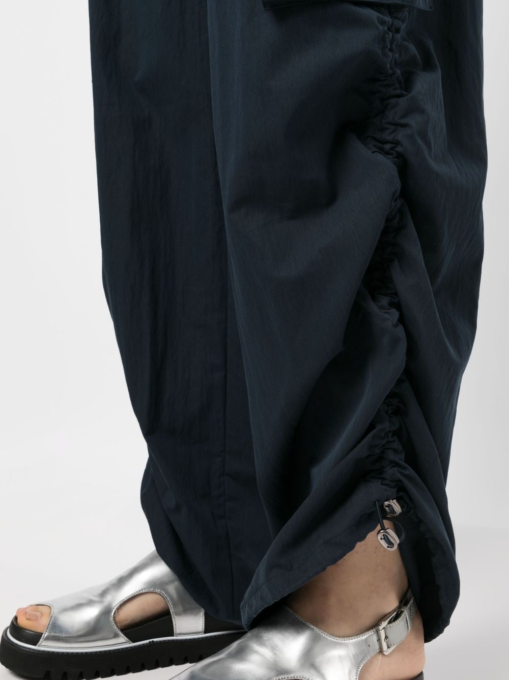 drawstring wide-leg trousers - 5