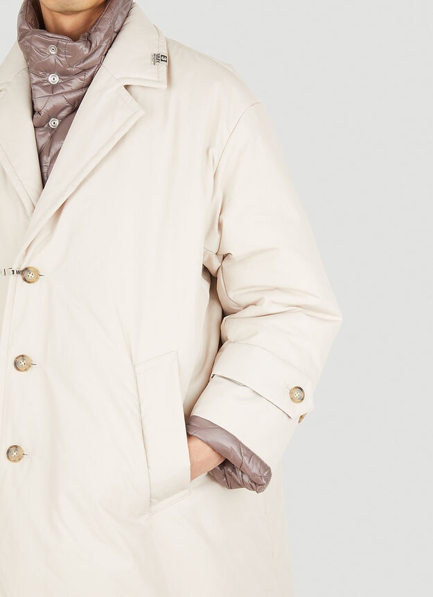 Reversible Quilted Car Coat in Beige - 5