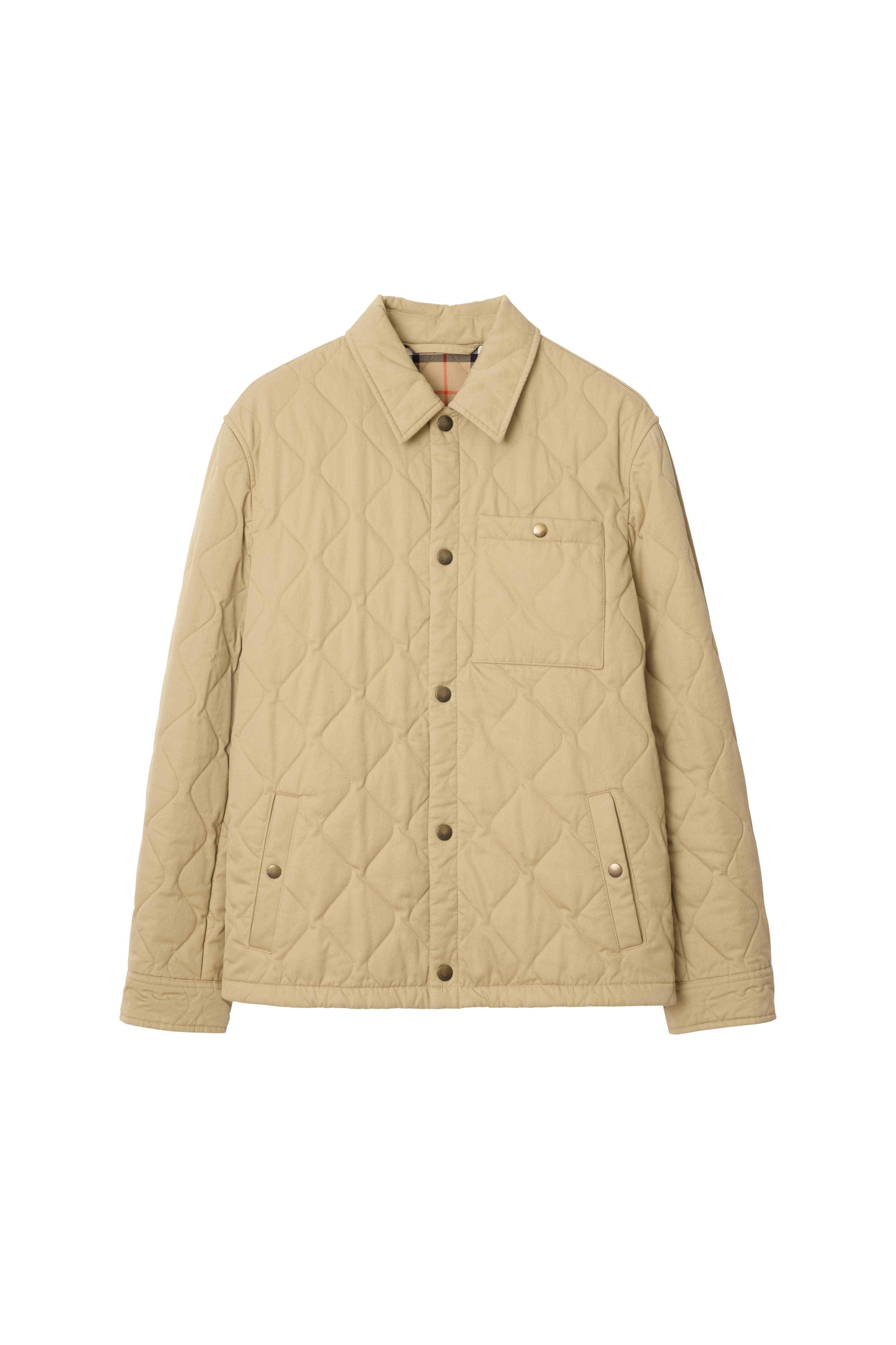 burberry Quilted Gabardine Overshirt in Hamper Beige at Nordstrom - 2