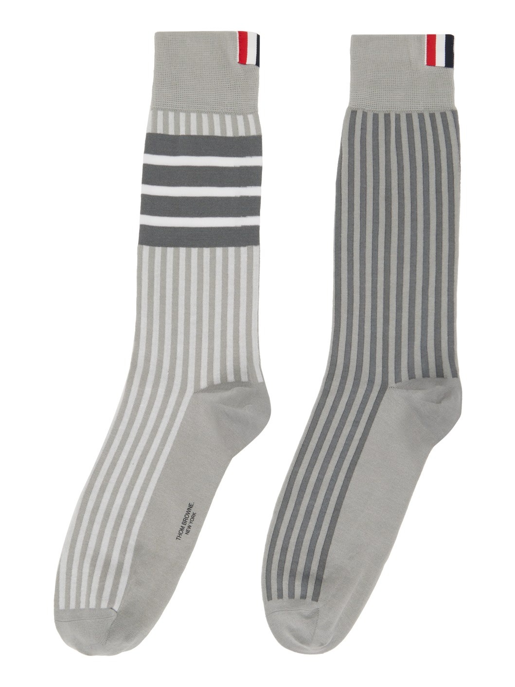 Gray Fun Mix Seersucker Jacquard Socks - 2