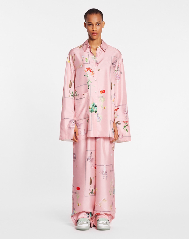 Lanvin PRINTED WIDE LEG FLUID PANT IN SILK outlook