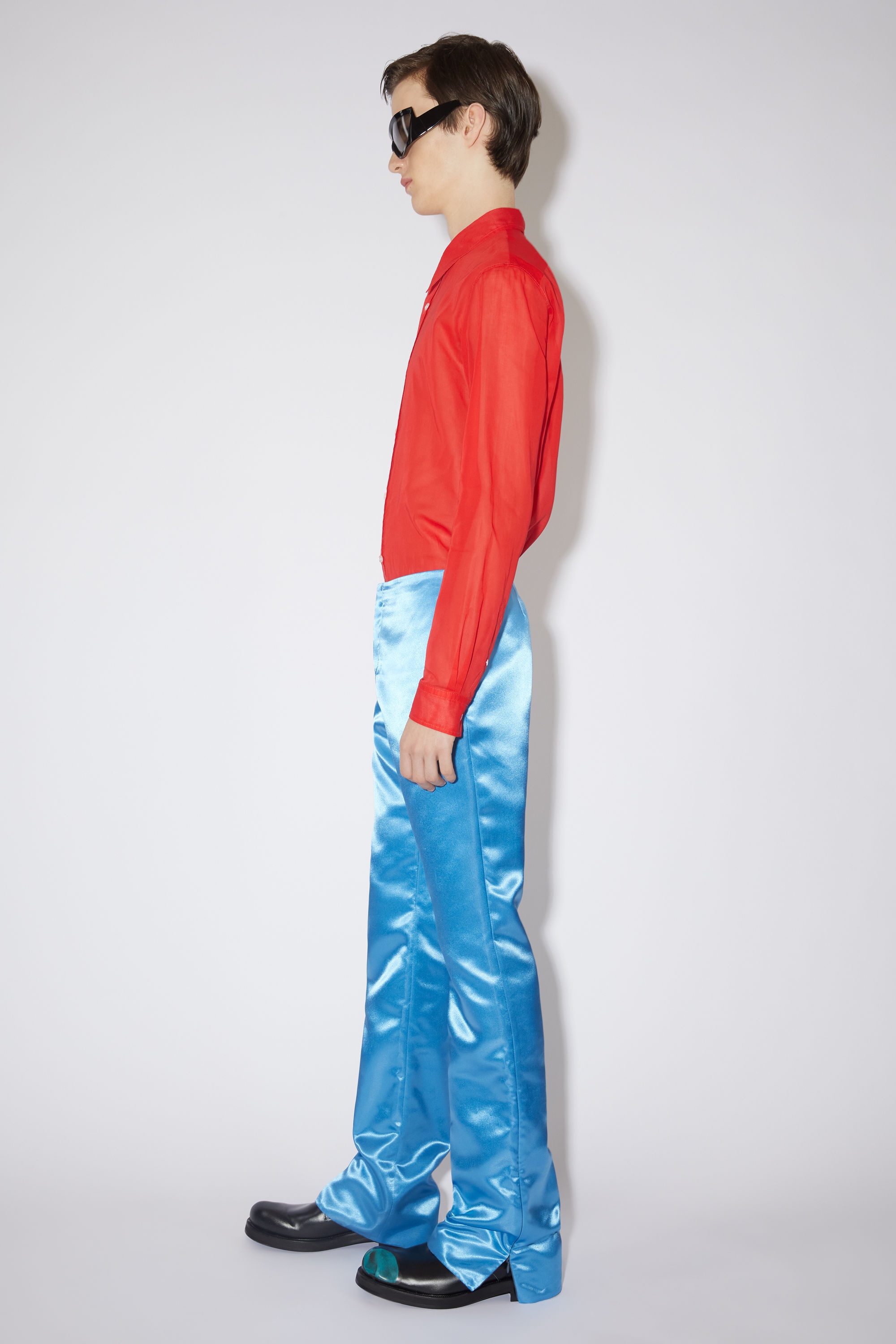 Satin trousers - Azure Blue - 4